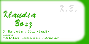 klaudia bosz business card